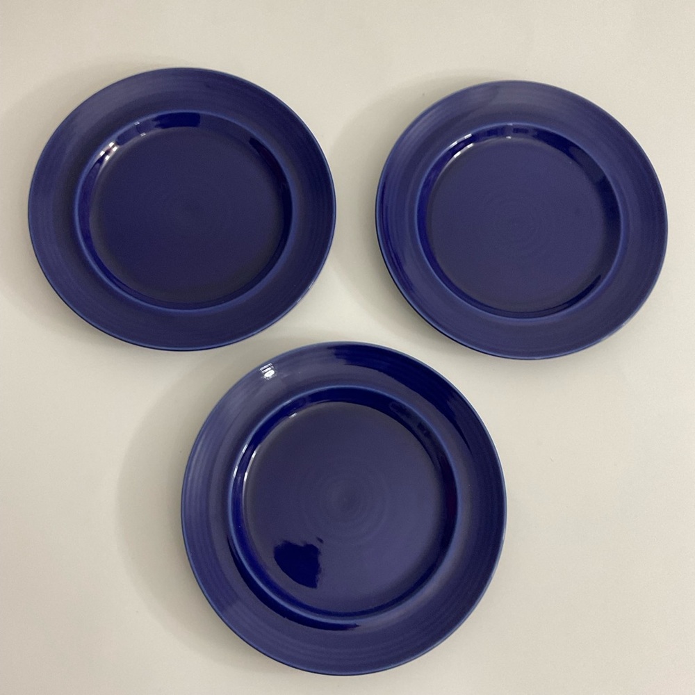 Vintage Signature Carnivale Cobalt Blue Stoneware Dinner Plates Japan Set of 3